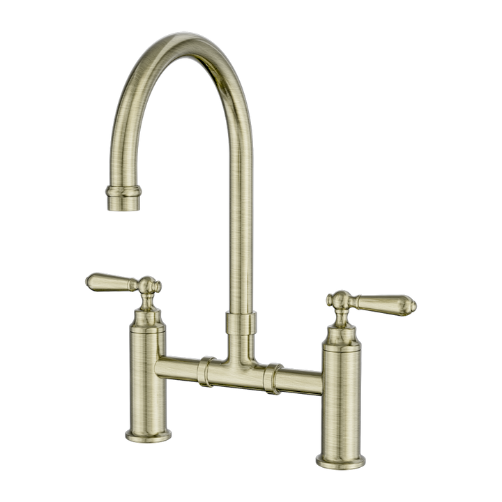 York Bridge Kitchen Set Aged Brass — Gold & Brass, Kitchen Mixers & Taps