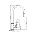 YORK PULL OUT SINK MIXER WITH VEGIE SPRAY FUNCTION WITH METAL LEVER BRUSHED NICKEL