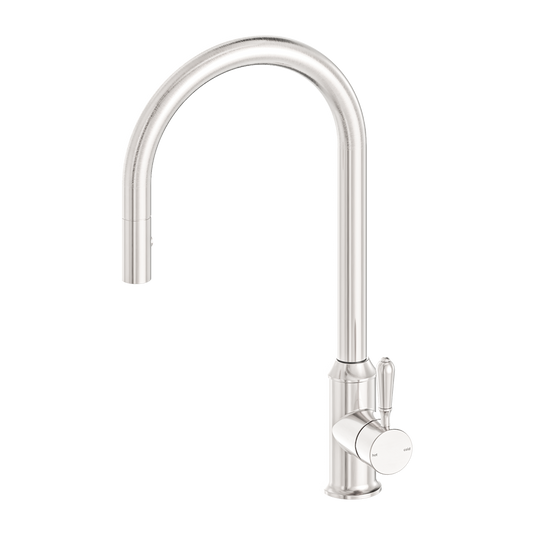 YORK PULL OUT SINK MIXER WITH VEGIE SPRAY FUNCTION WITH METAL LEVER BRUSHED NICKEL