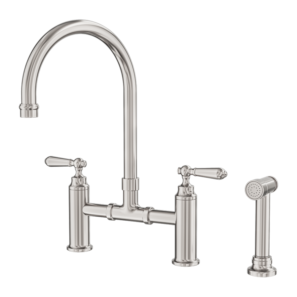YORK BRIDGE PULL OUT KITCHEN SET WITH HAND SPRAY BRUSHED NICKEL