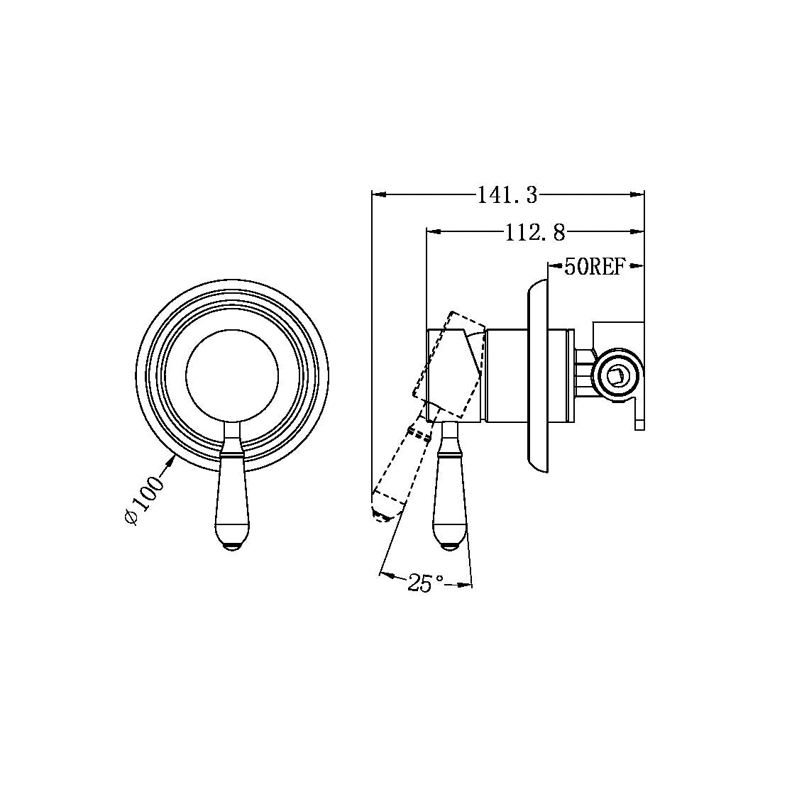 YORK SHOWER MIXER WITH METAL LEVER CHROME