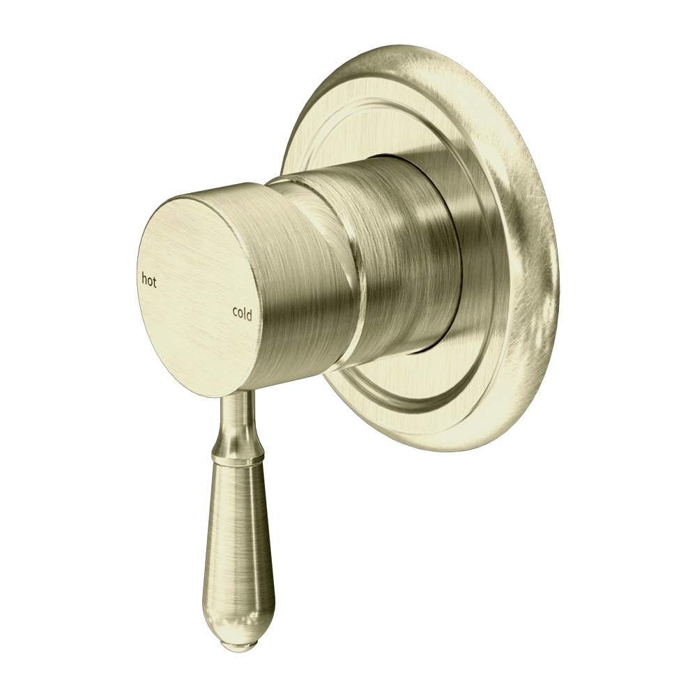 YORK SHOWER MIXER WITH METAL LEVER AGED BRASS