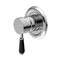 York Shower Mixer With Black Porcelain Lever