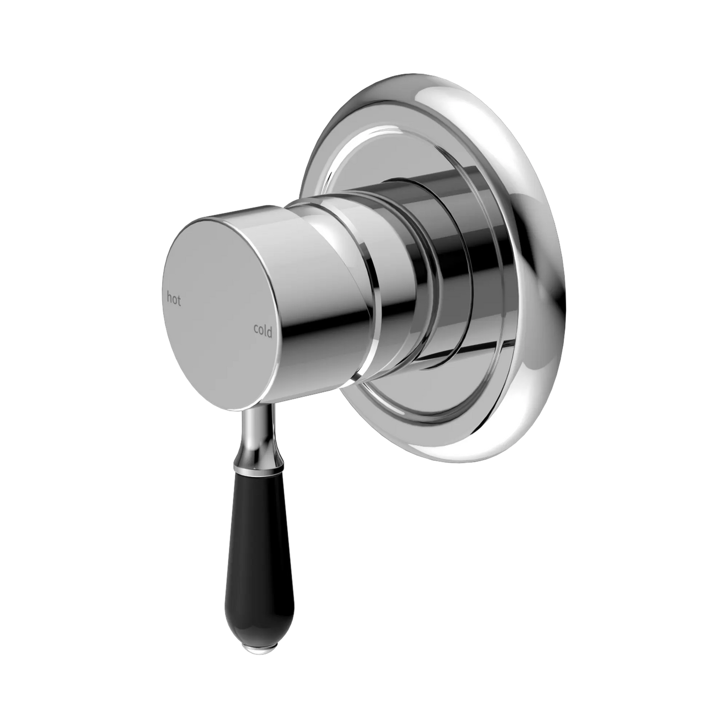 York Shower Mixer With Black Porcelain Lever