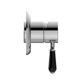 York Shower Mixer With Black Porcelain Lever