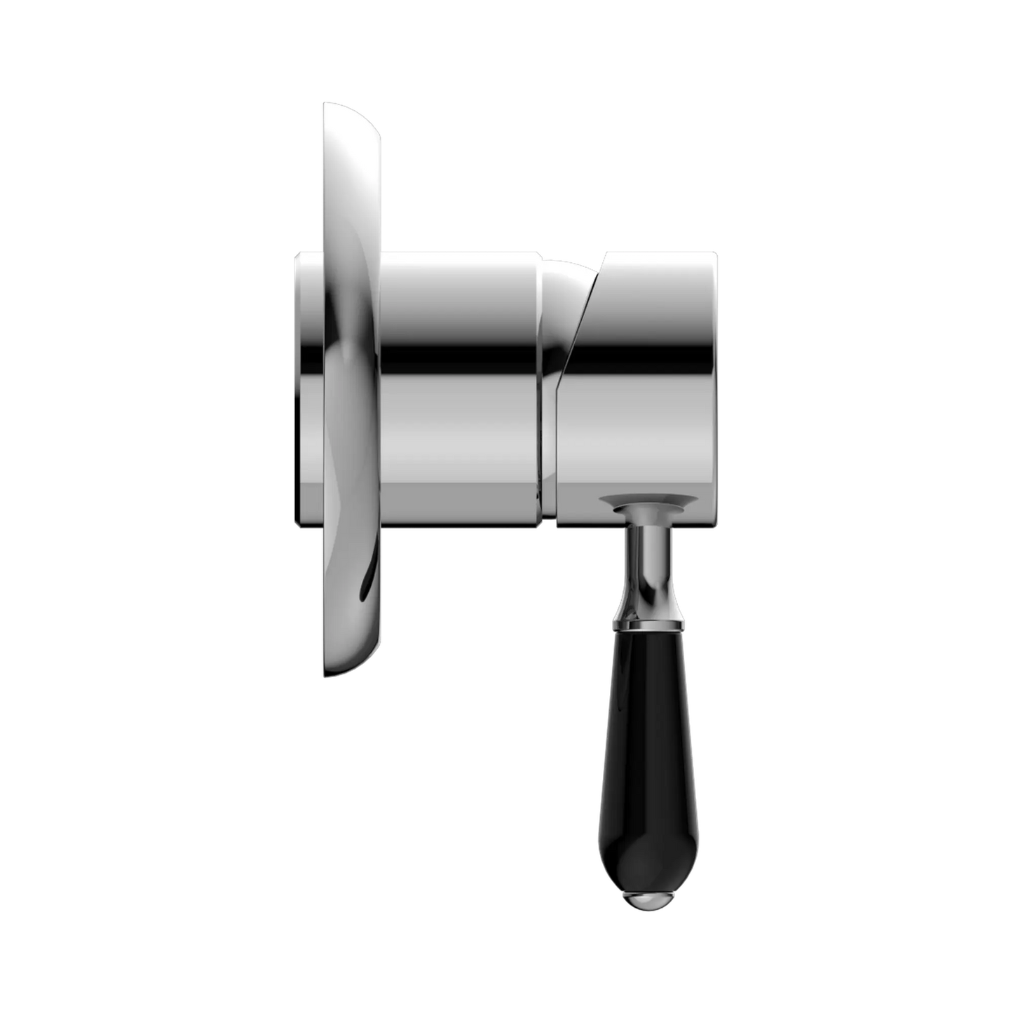 York Shower Mixer With Black Porcelain Lever