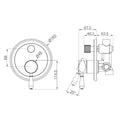 York Shower Mixer With Diverter With Black Porcelain Lever