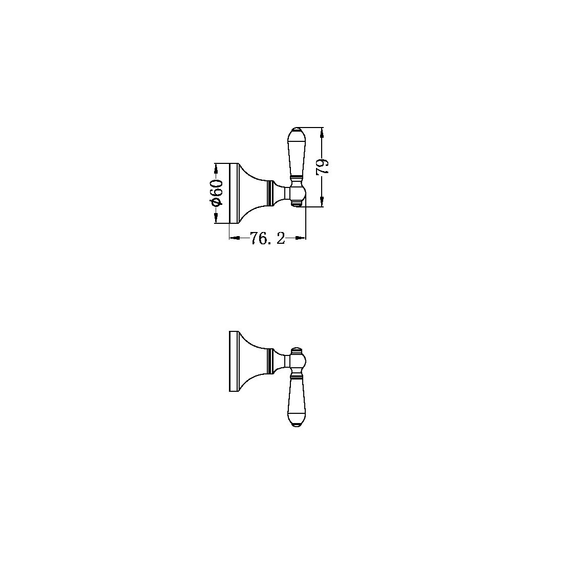 YORK WALL TOP ASSEMBLIES WITH METAL LEVER BRUSHED NICKEL