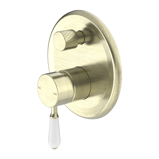 YORK SHOWER MIXER WITH DIVERTOR WITH AGED BRASS