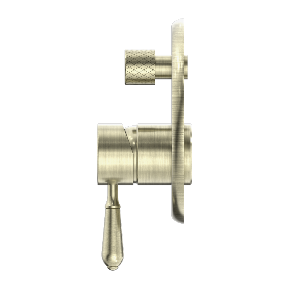 YORK SHOWER MIXER WITH DIVERTOR WITH METAL LEVER AGED BRASS