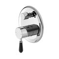 York Shower Mixer With Diverter With Black Porcelain Lever
