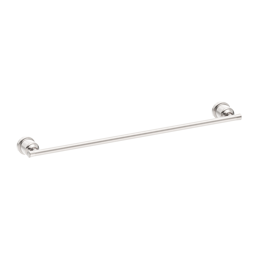 YORK SINGLE TOWEL RAIL 600MM BRUSHED NICKEL