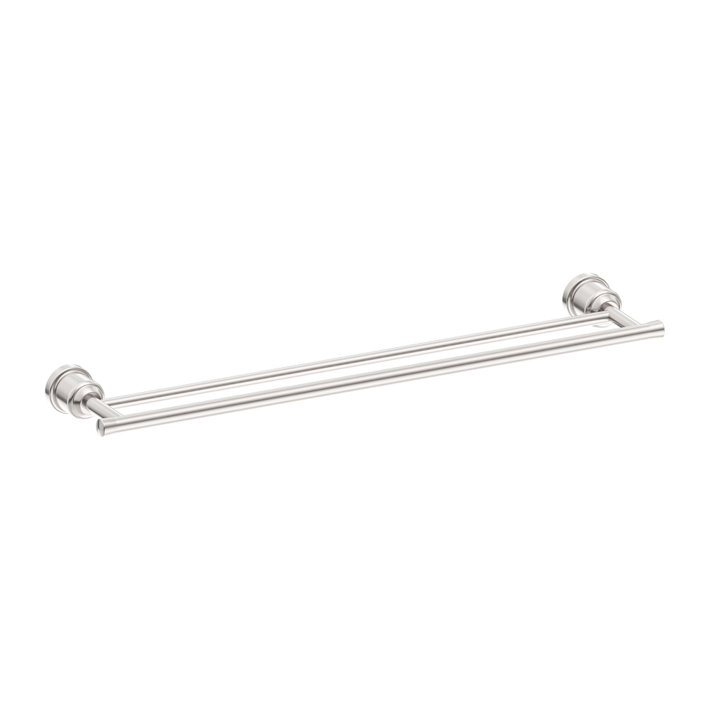 YORK DOUBLE TOWEL RAIL 600MM BRUSHED NICKEL