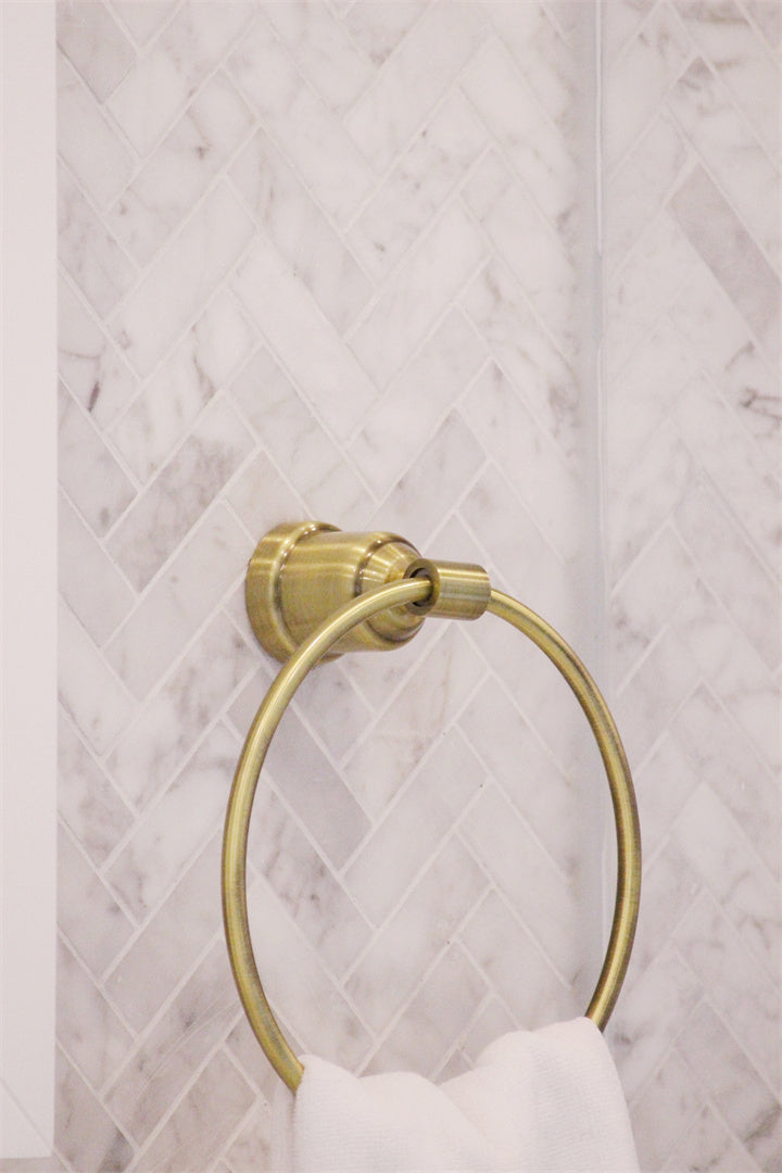 YORK TOWEL RING AGED BRASS