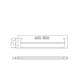 PEARL DOUBLE TOWEL RAIL 600/800MM MATTE BLACK