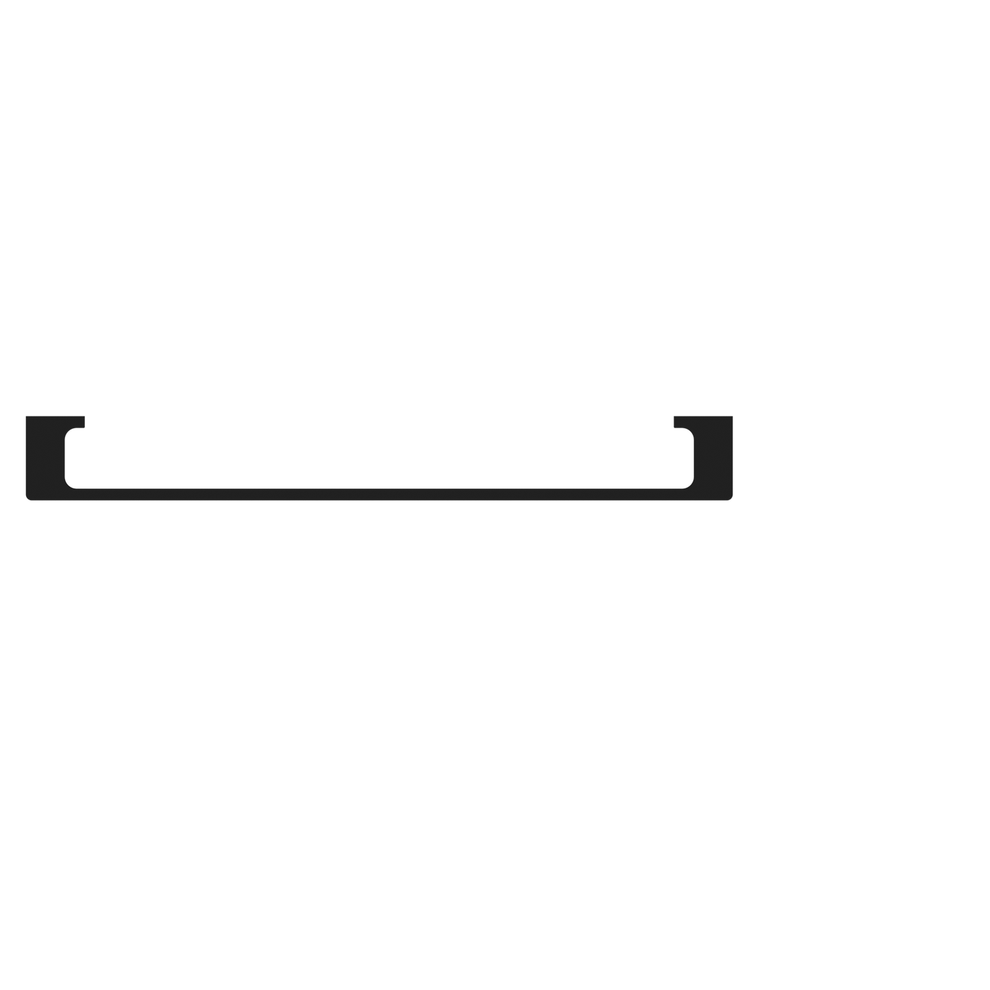 PEARL SINGLE TOWEL RAIL 600/800MM MATTE BLACK
