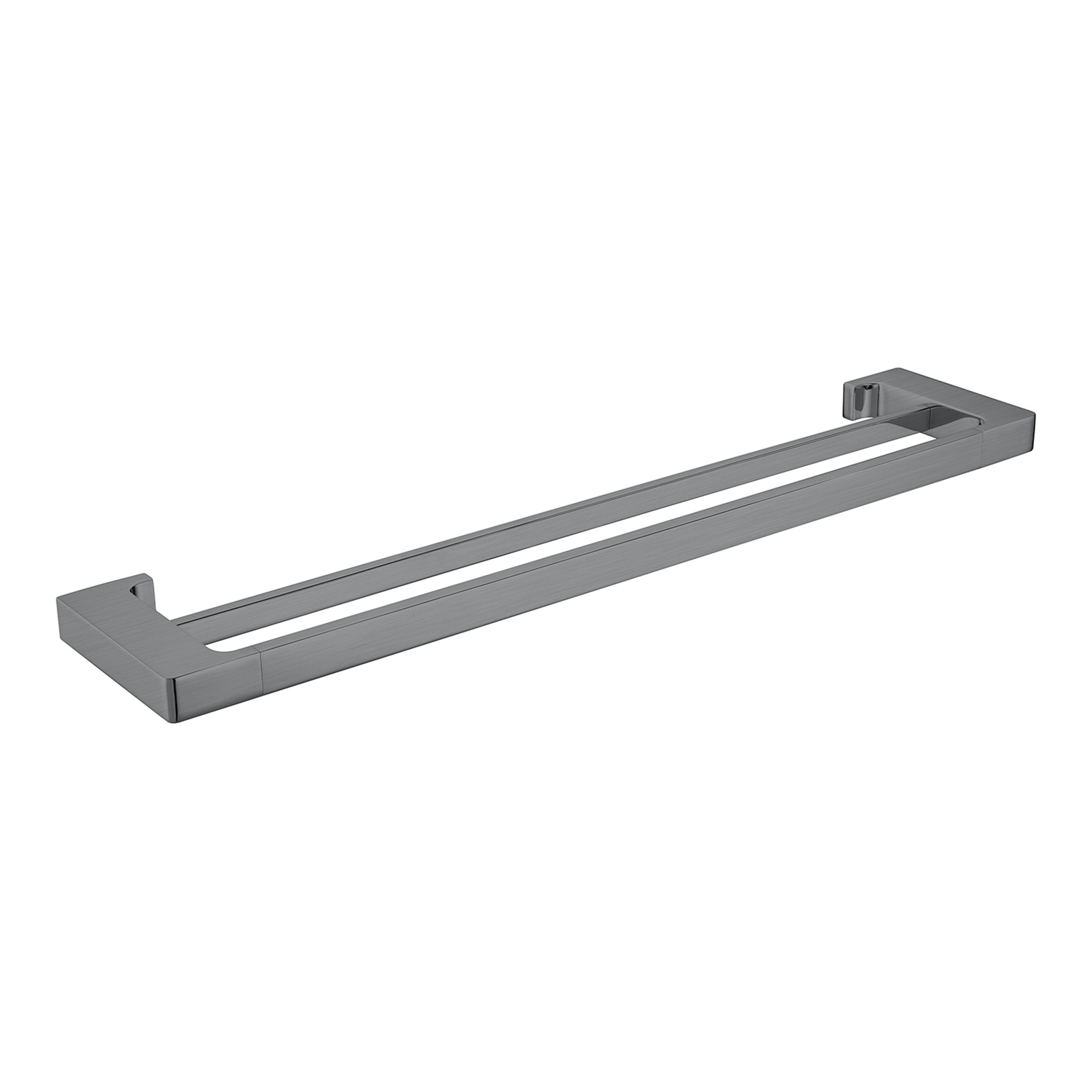 PEARL DOUBLE TOWEL RAIL 600/800MM GUN METAL GREY