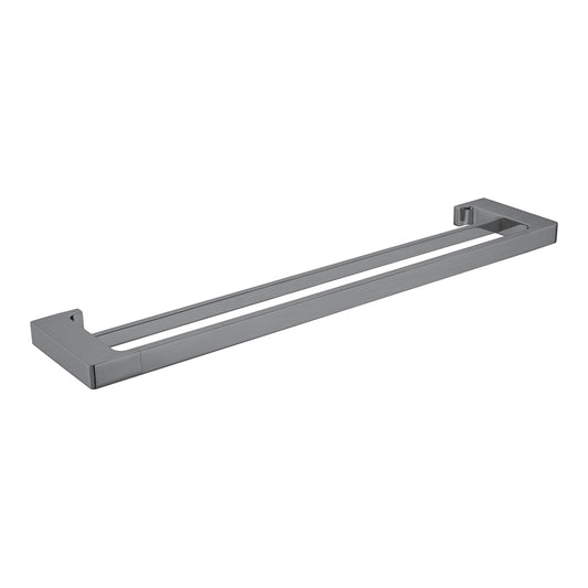 PEARL DOUBLE TOWEL RAIL 600/800MM GUN METAL GREY