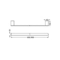 BIANCA SINGLE TOWEL RAIL 600/800MM BRUSHED NICKEL