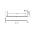 BIANCA DOUBLE TOWEL RAIL 600/800MM BRUSHED BRONZE