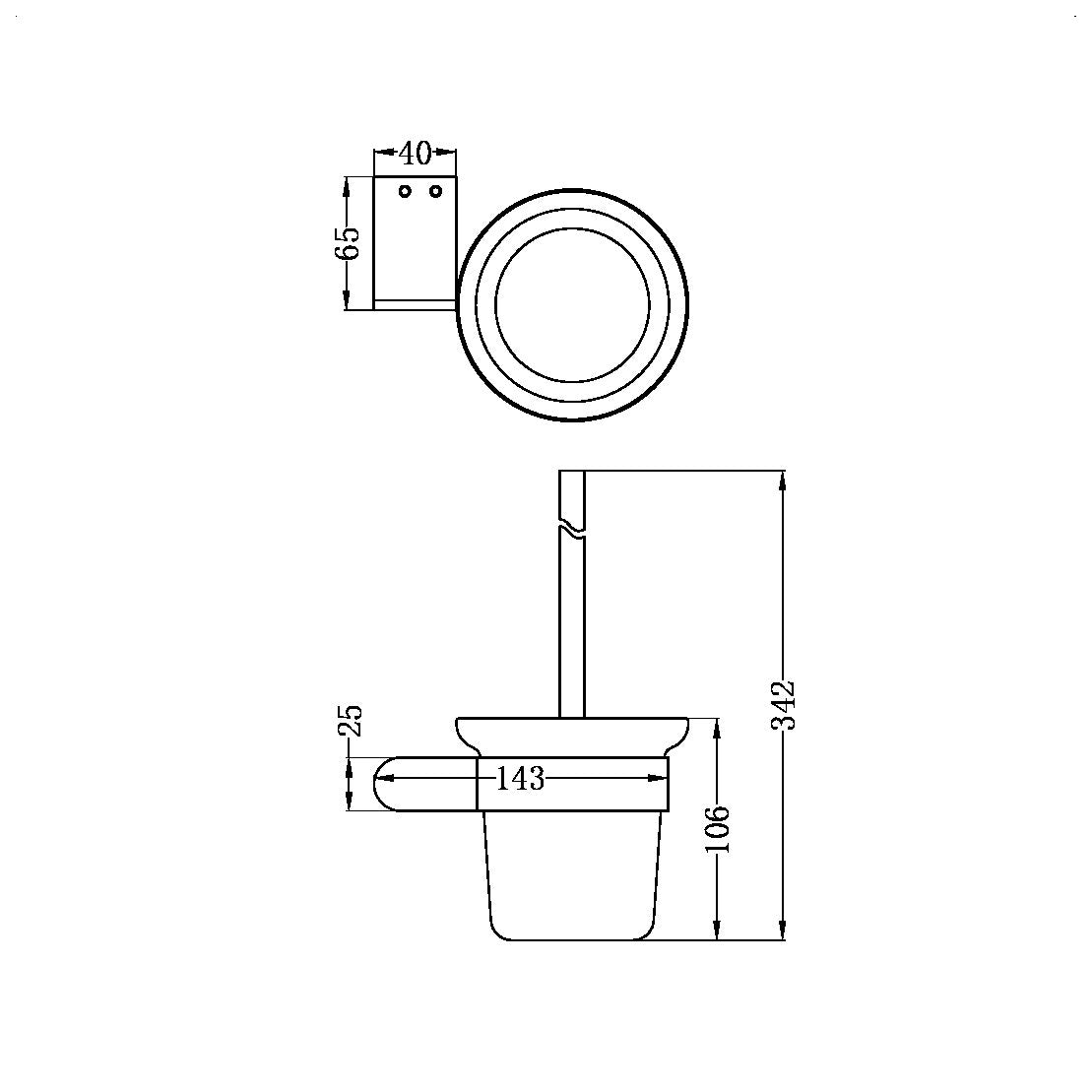 BIANCA TOILET BRUSH HOLDER GUN METAL GREY