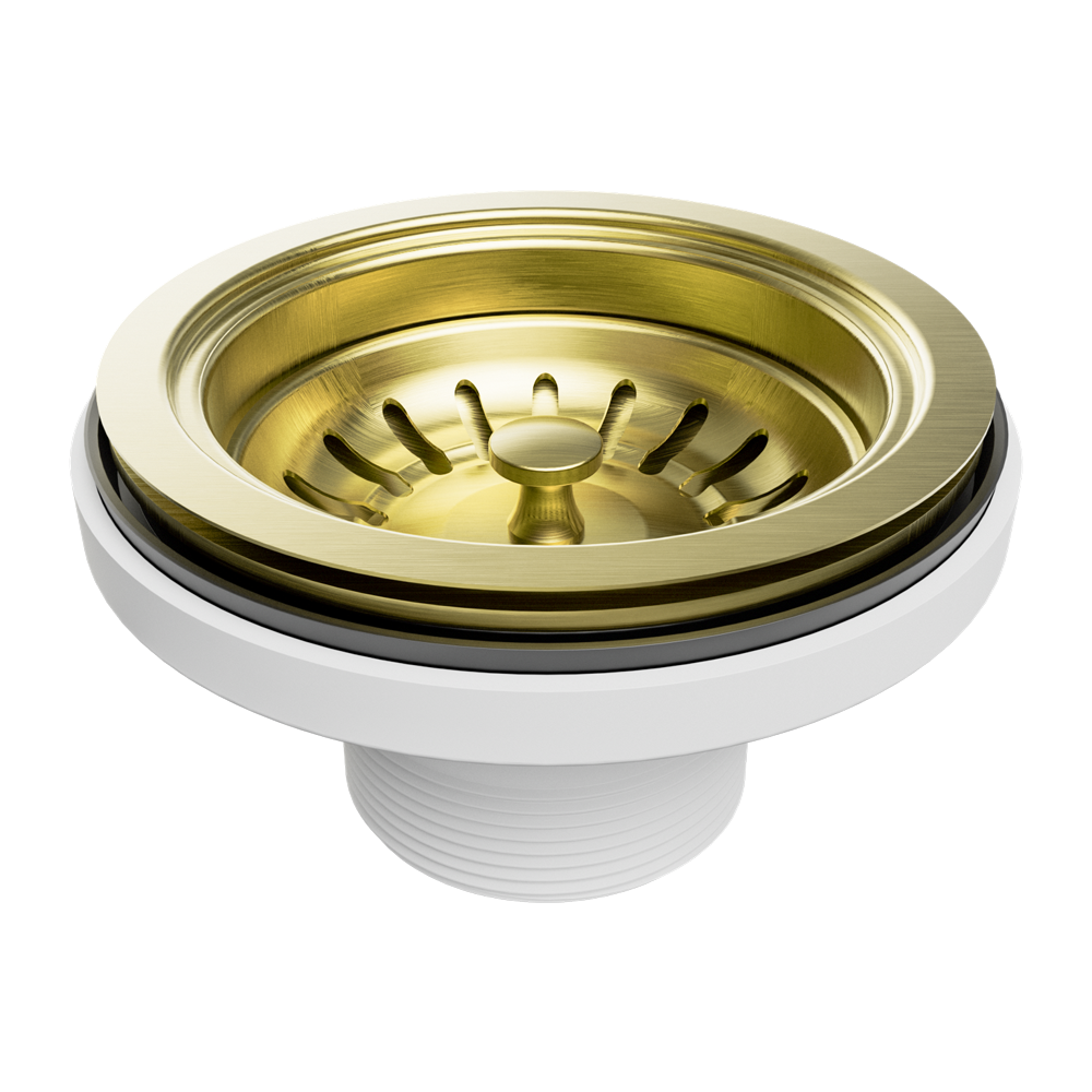 KITCHEN SINK BASKET WASTE BRUSHED GOLD