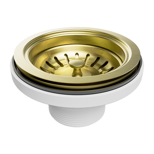 KITCHEN SINK BASKET WASTE BRUSHED GOLD