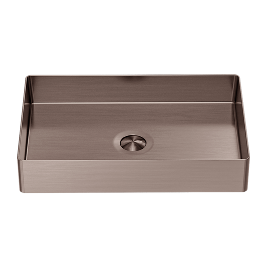 OPAL RECTANGLE STAINLESS STEEL BASIN BRUSHED BRONZE
