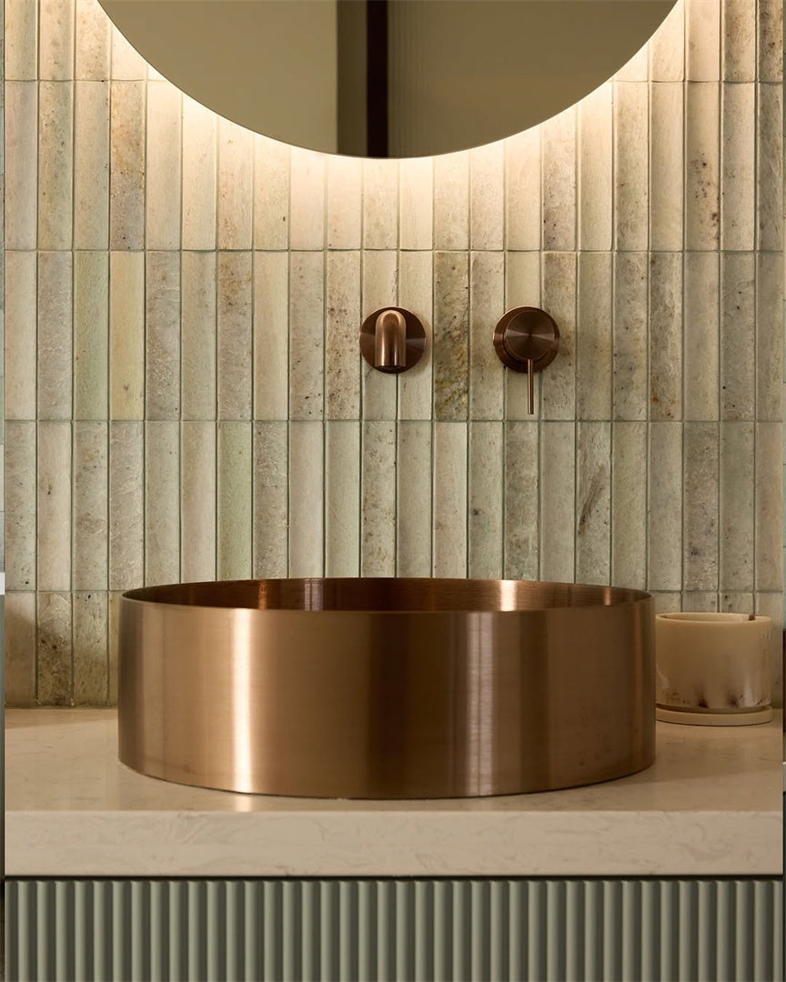 OPAL ROUND 400MM STAINLESS STEEL BASIN BRUSHED BRONZE