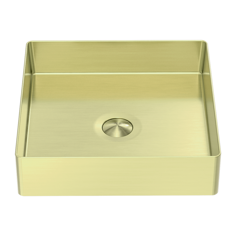 OPAL SQUARE 400MM STAINLESS STEEL BASIN BRUSHED GOLD
