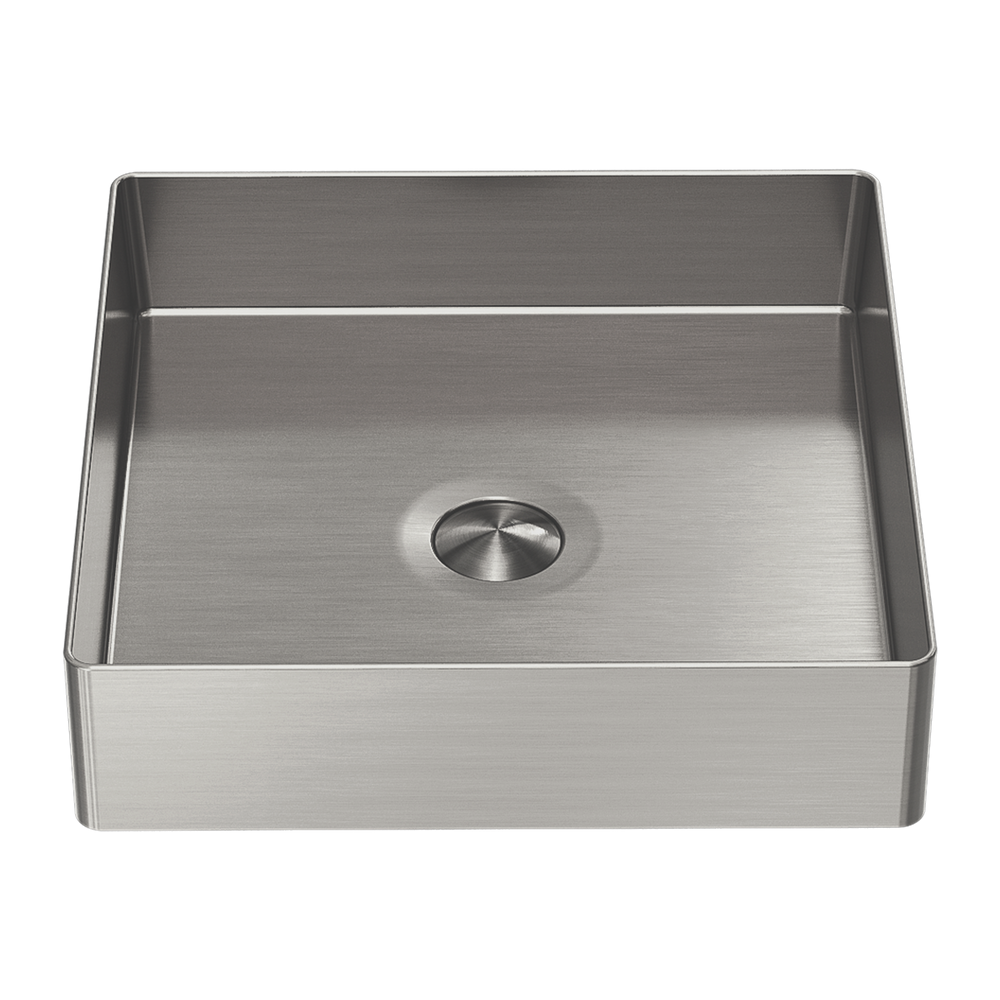 OPAL SQUARE 400MM STAINLESS STEEL BASIN BRUSHED NICKEL