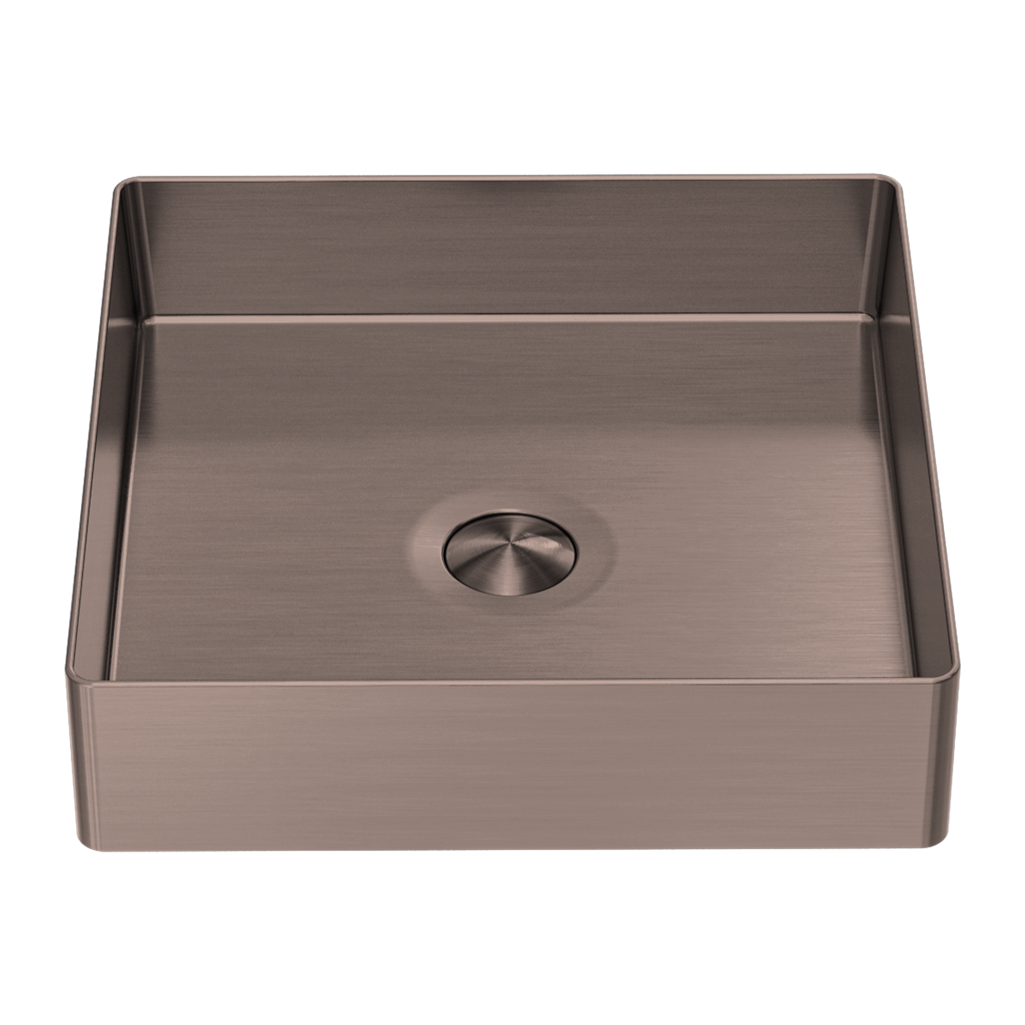 OPAL SQUARE 400MM STAINLESS STEEL BASIN BRUSHED BRONZE – repubblica