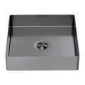 OPAL SQUARE 400MM STAINLESS STEEL BASIN GRAPHITE