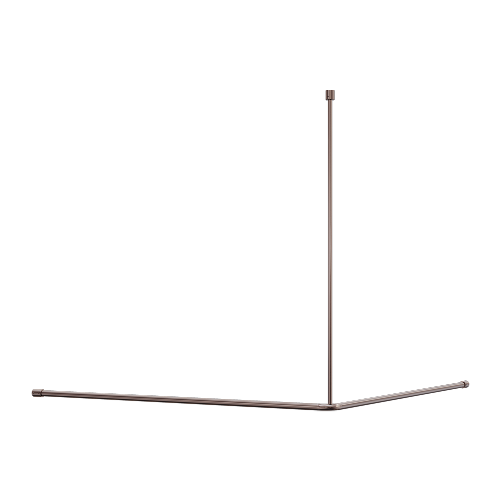 MECCA CARE CURTAIN RAIL 1200X1200MM 90 DEGREE BRUSHED BRONZE