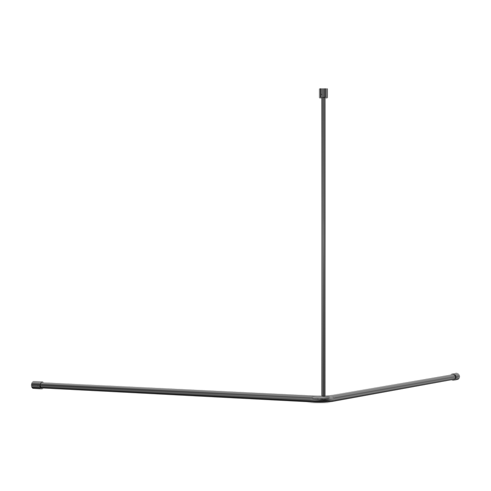 MECCA CARE CURTAIN RAIL 1200X1200MM 90 DEGREE GUN METAL