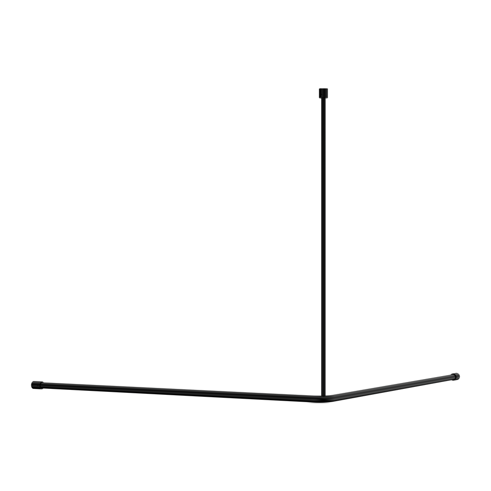 MECCA CARE CURTAIN RAIL 1200X1200MM 90 DEGREE MATTE BLACK