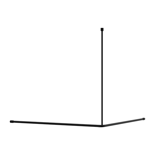 MECCA CARE CURTAIN RAIL 1200X1200MM 90 DEGREE MATTE BLACK