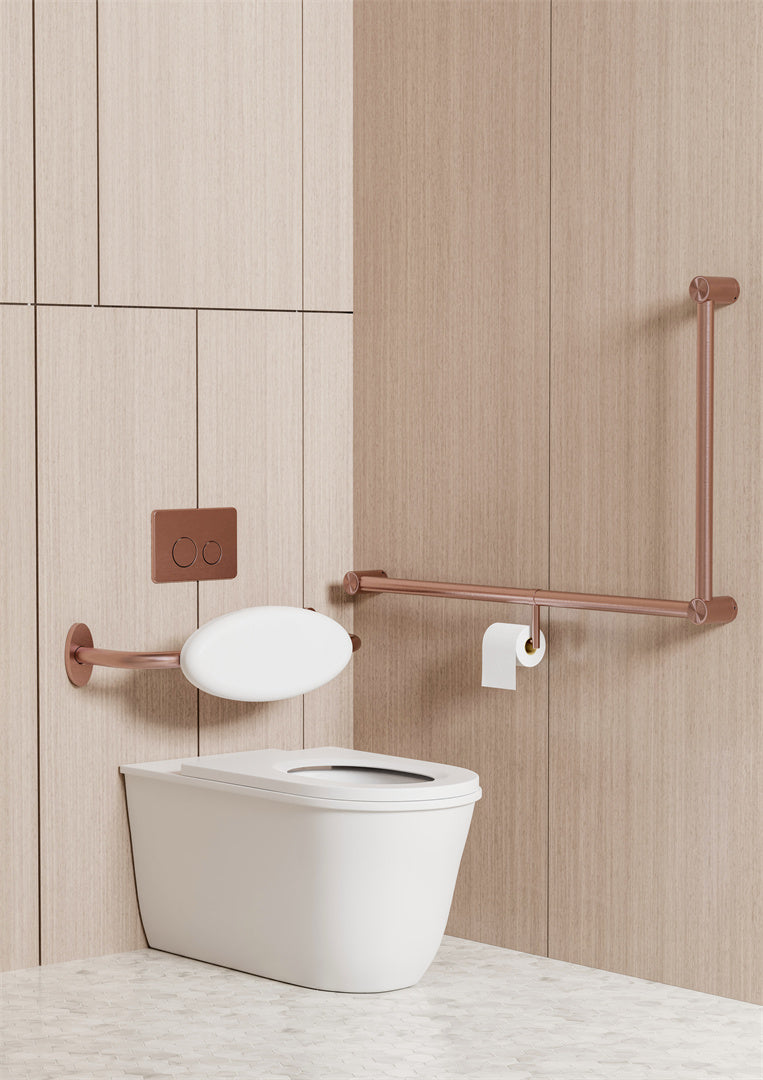 MECCA CARE 32MM DDA ACCESSIBLE TOILET GRAB RAIL SET 90 DEGREE 600X1000MM BRUSHED BRONZE