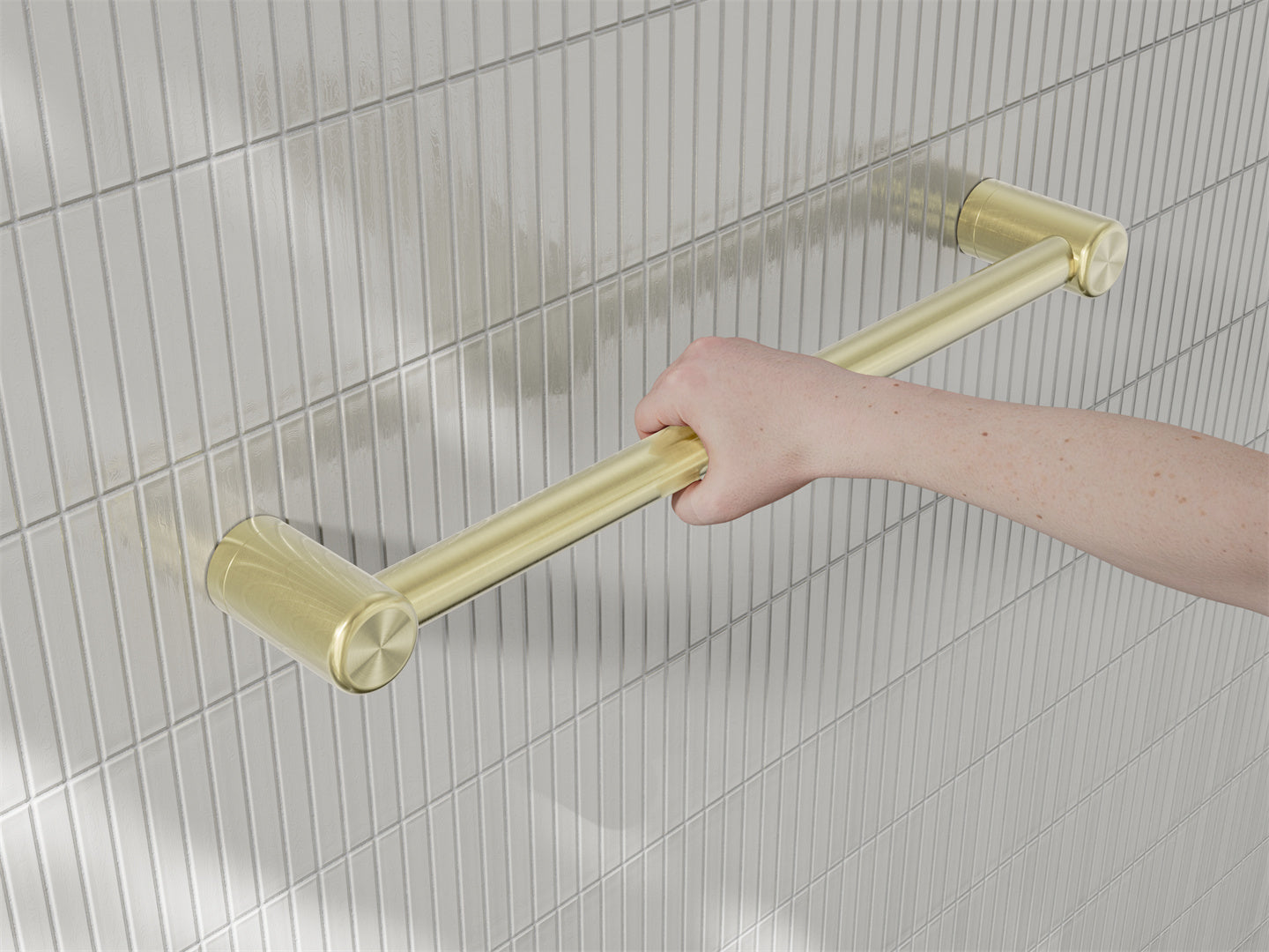 MECCA CARE 25MM GRAB RAIL 300/450/600/900/1200MM BRUSHED GOLD