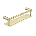 MECCA CARE 25MM GRAB RAIL WITH SHELF 300/450MM BRUSHED GOLD
