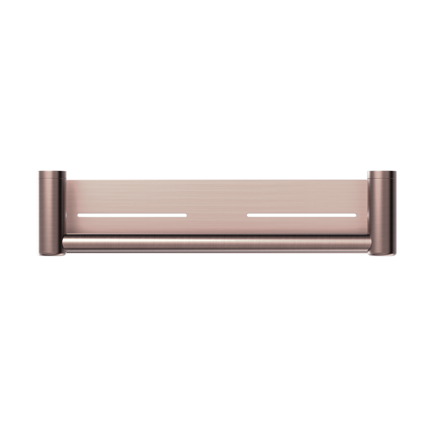MECCA CARE 25MM GRAB RAIL WITH SHELF 300/450MM BRUSHED BRONZE