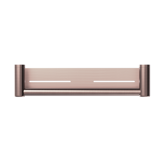 MECCA CARE 25MM GRAB RAIL WITH SHELF 300/450MM BRUSHED BRONZE