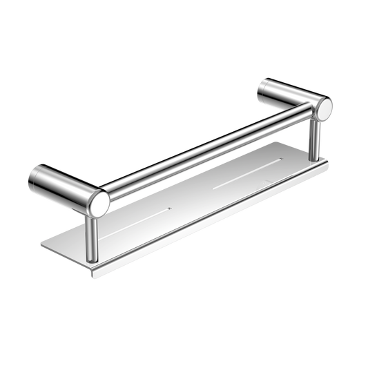 MECCA CARE 25MM GRAB RAIL WITH SHELF 300/450MM CHROME