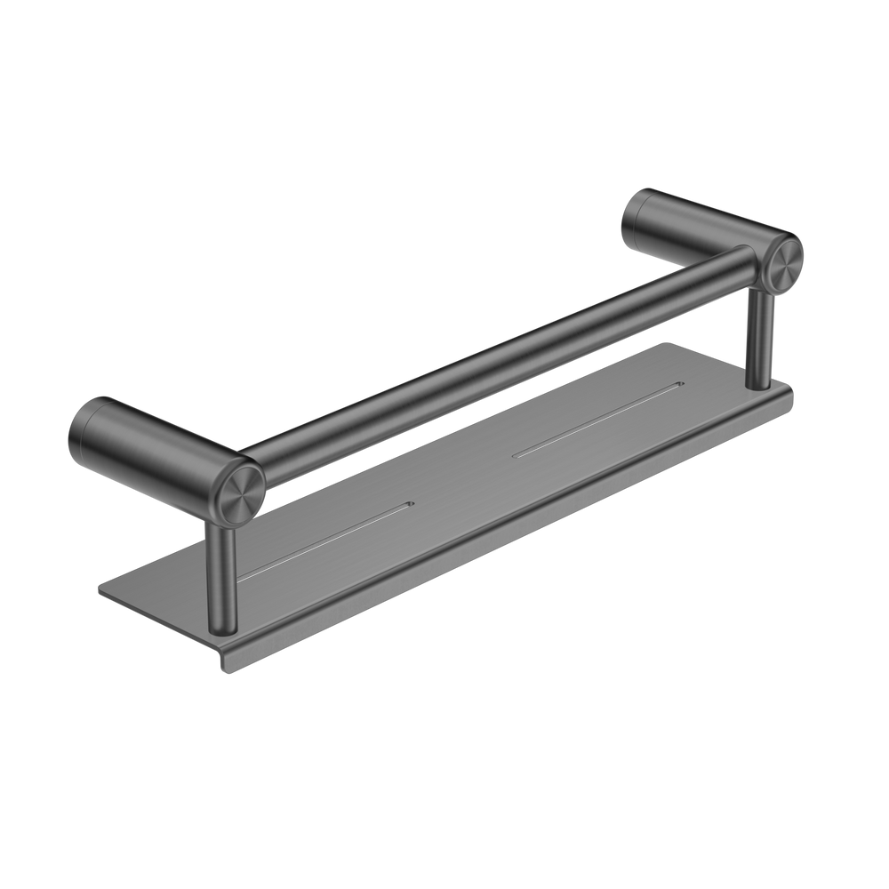 MECCA CARE 25MM GRAB RAIL WITH SHELF 300/450MM GUN METAL