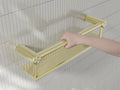 MECCA CARE 25MM GRAB RAIL WITH SHELF 300/450MM BRUSHED GOLD