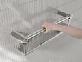 MECCA CARE 25MM GRAB RAIL WITH SHELF 300/450MM BRUSHED NICKEL