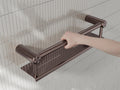MECCA CARE 25MM GRAB RAIL WITH SHELF 300/450MM BRUSHED BRONZE