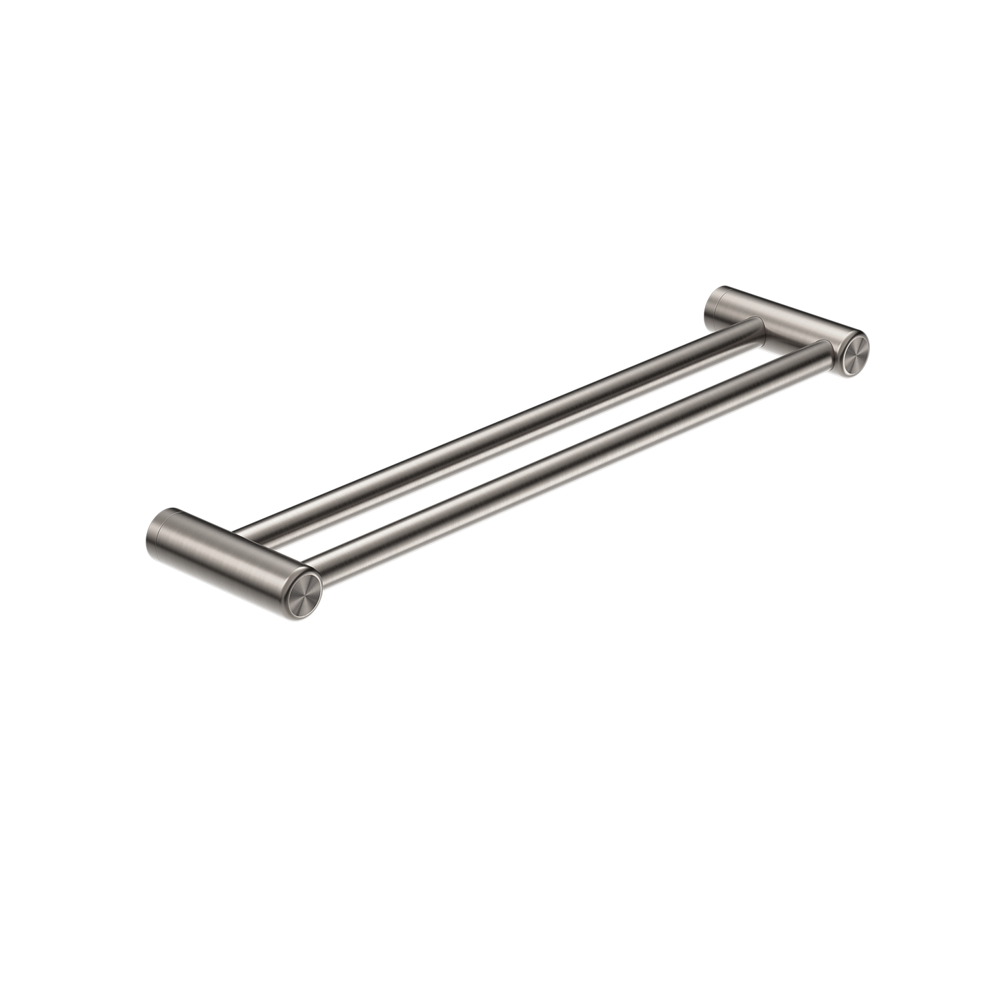 MECCA CARE 25MM DOUBLE TOWEL GRAB RAIL 600/900MM BRUSHED NICKEL
