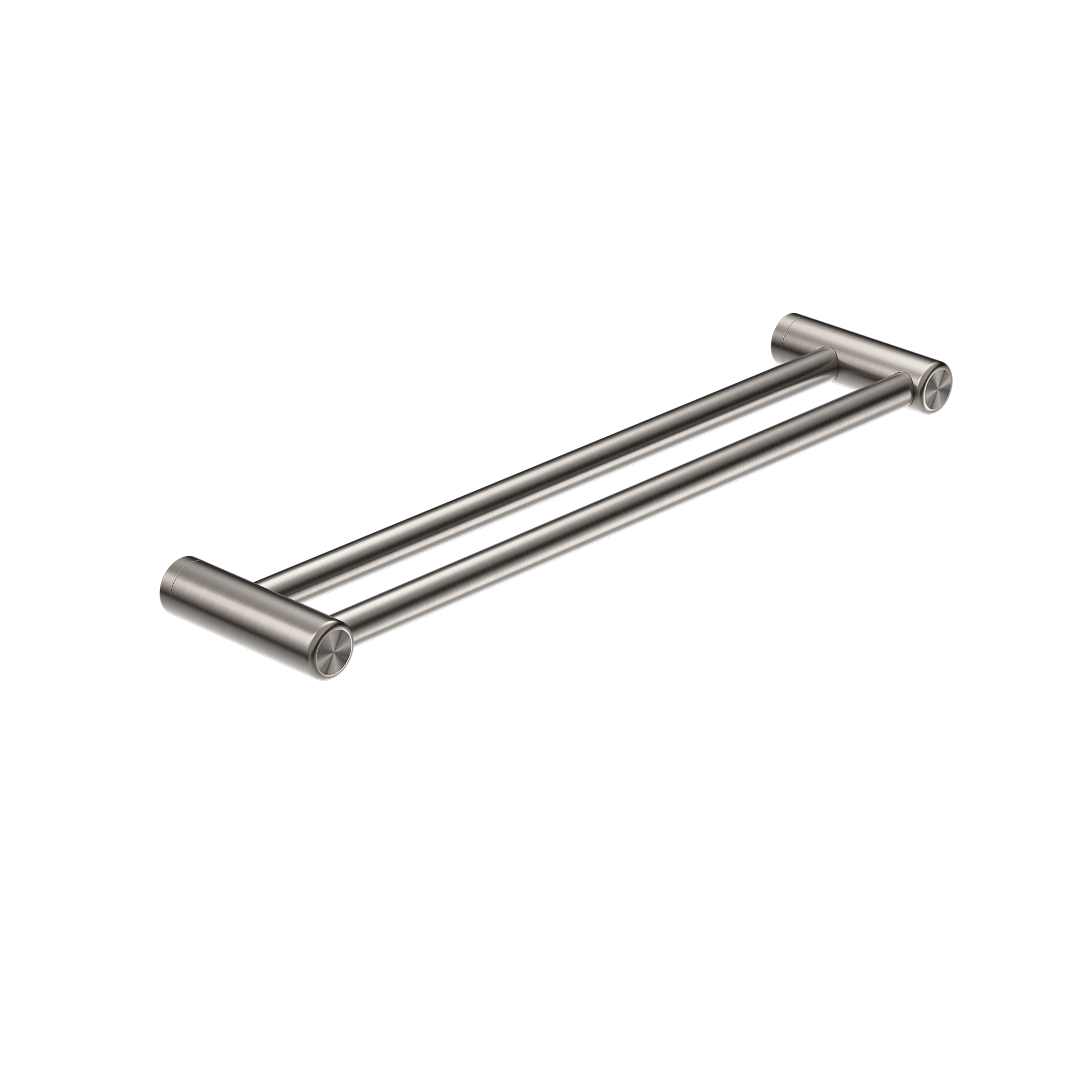 MECCA CARE 25MM DOUBLE TOWEL GRAB RAIL 600/900MM BRUSHED NICKEL