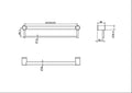MECCA CARE 32MM GRAB RAIL WITH TOWEL HOLDER 300/600/900MM CHROME